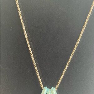 Chic Gold Necklace with Turquoise Pendant
